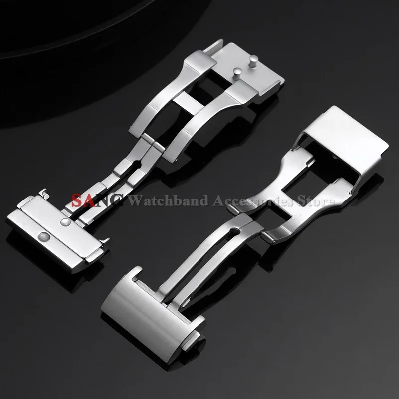 Stainless Steel Brushed Deployment Watch Buckles with Double Press Strap Clasps