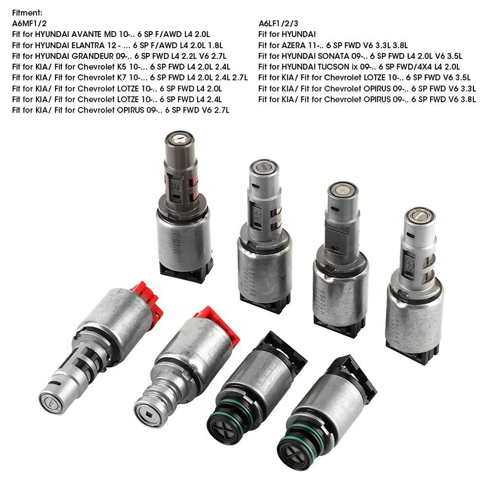PANGOLIN A6MF1/2 A6LF1/2/3 Transmission Solenoid Valve Kit for Hyundai Kia Chevrolet 6 Speed Automatic Gearbox A6MF1/2 A6LF1/2/3
