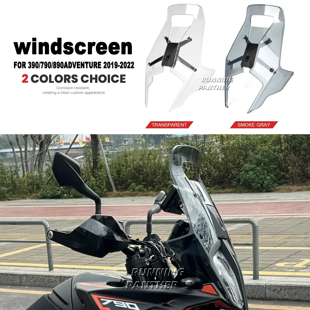 

For 390 790 890 ADV Adventure 2019 2020 2021 2022 Motorcycle Acrylic Rally Windshield Wind Deflector Screen Shield Visor