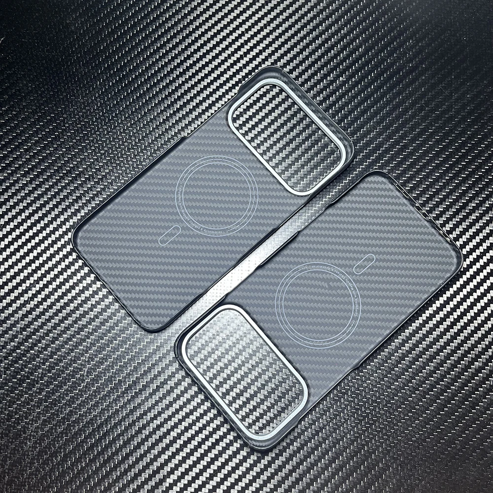 Ultra-Thin Carbon Fiber Aramid Magnetic Phone Case with MagSafe Compatibility