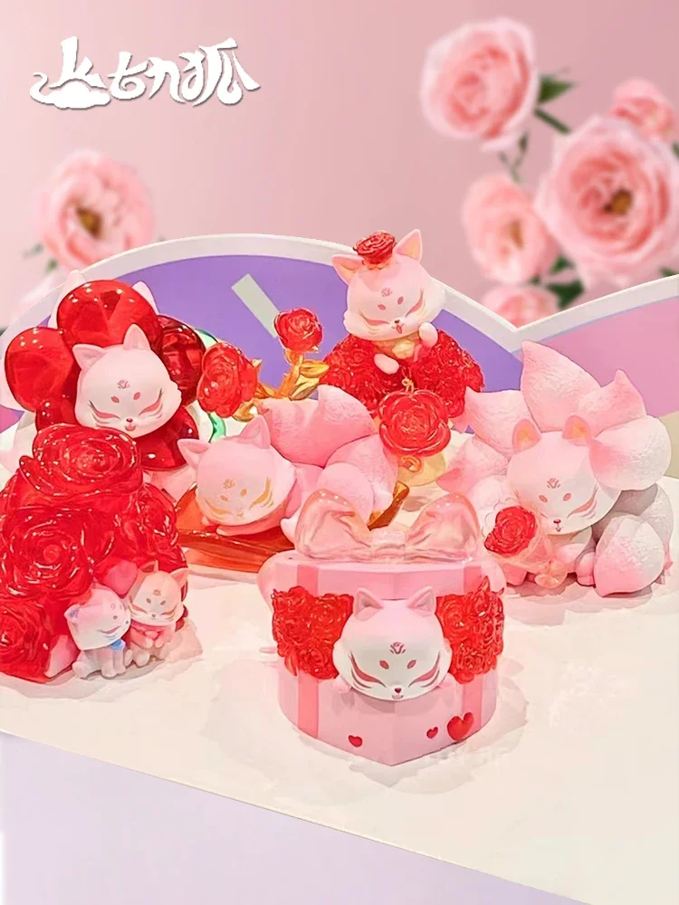 

Ancient Nine Fox Rose Fairy Valentine's Day Gift Series Blind Box Kawaii Doll Action Figure Toy Collectible Model Mystery Box