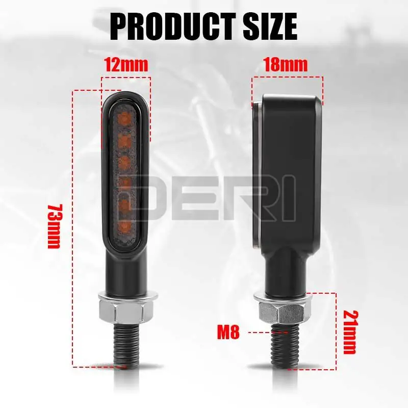 8mm Mini led Motorcycle Turn signal lamp Indicators Blinker Amber Flasher  Turn Signal Light for honda for yamaha for Cafe Racer