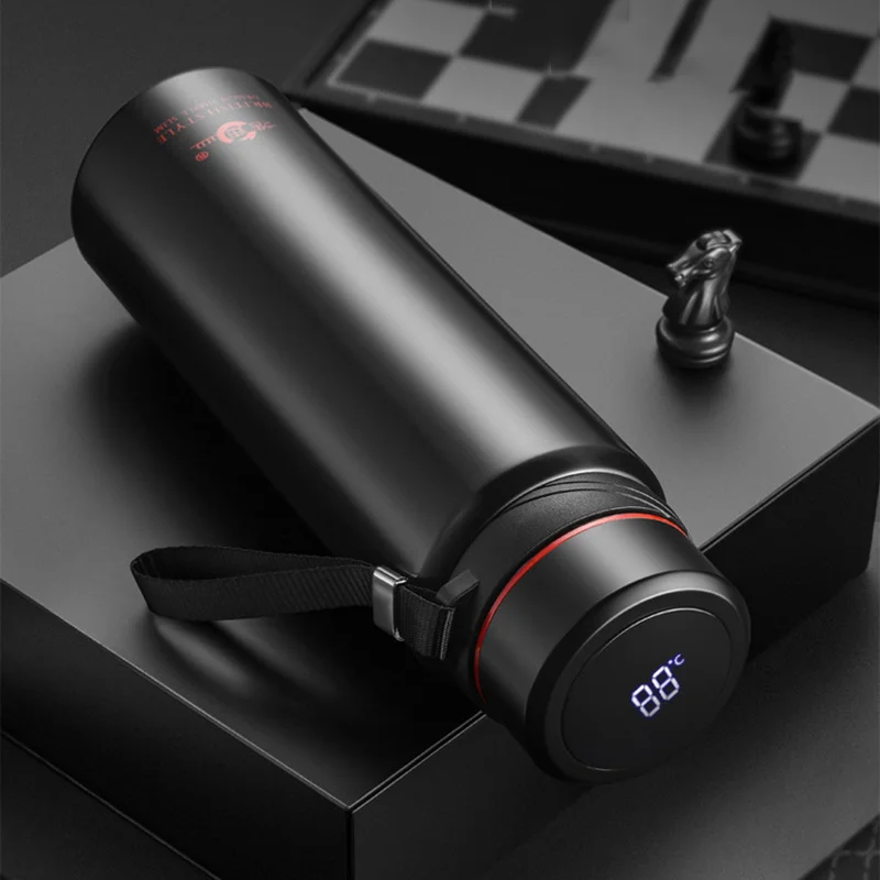 600ml-1200ml 304 스테인레스 스틸 열 진공 플라스크 LED 온도 디스플레이 대용량 절연 보온병 차 물병