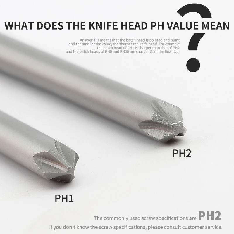 긴 필립스 전기 드라이버 비트, 마그네틱 크로스 헤드 윈드 드릴 헤드, ph1/ph2, 길이 150mm, 10 개