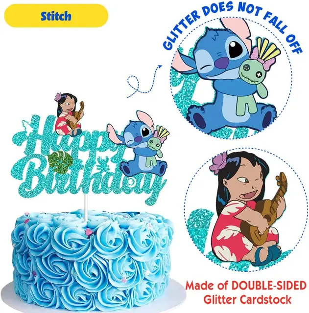 Décoration pour gâteau Disney Lilo et Stitch. Lilo et sa sœur Nami dansent  avec une décoration pour centre de table Stitch. Un excellent souvenir pour  vos souvenirs. -  France