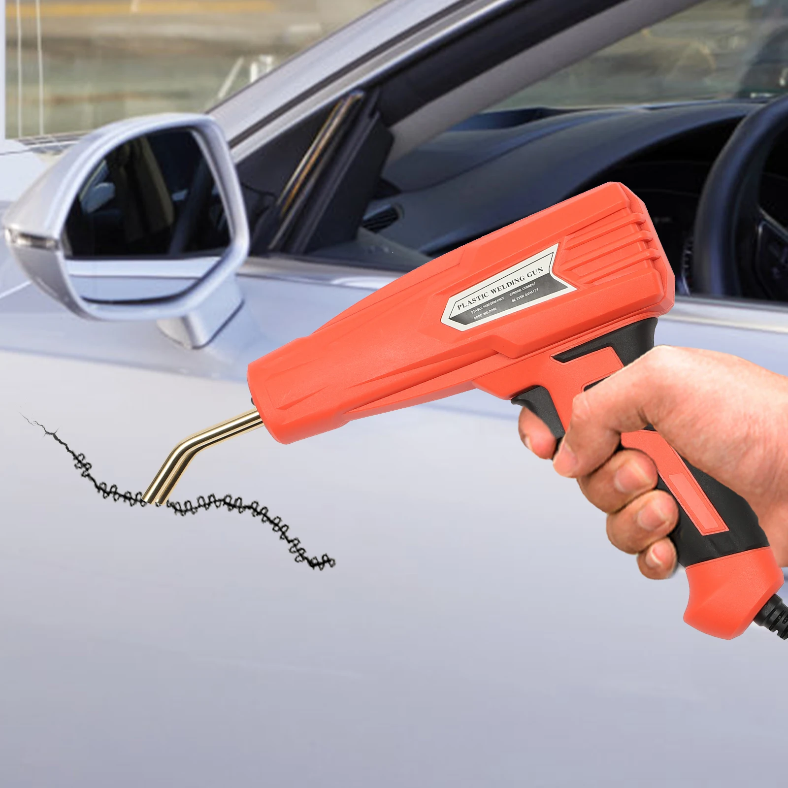 100W Kunststoff-Schweißmaschine für Autoreparatur mit 400 Schweißnägeln, 220V Kunststoff-Schweißgerät Reparaturset – Detail 10