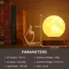 Levitating Moon Lamp, Magnetic Floating Moon Lamp Spinning Luna Night Light with 3 Color Modes, for Home Office Desk Decor, 5