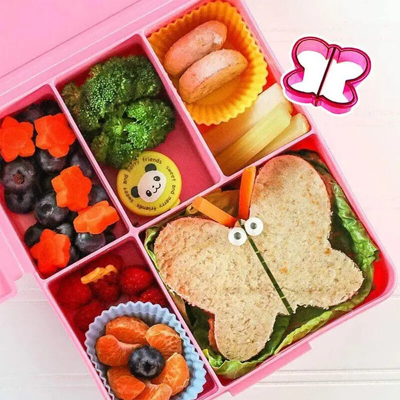 Sandwich Cutter Set Bento Box Accessories Bread Cutters Fruit Cutter Animal Picks Lunch Box Food Dividers DIY for Kids Lunch Box