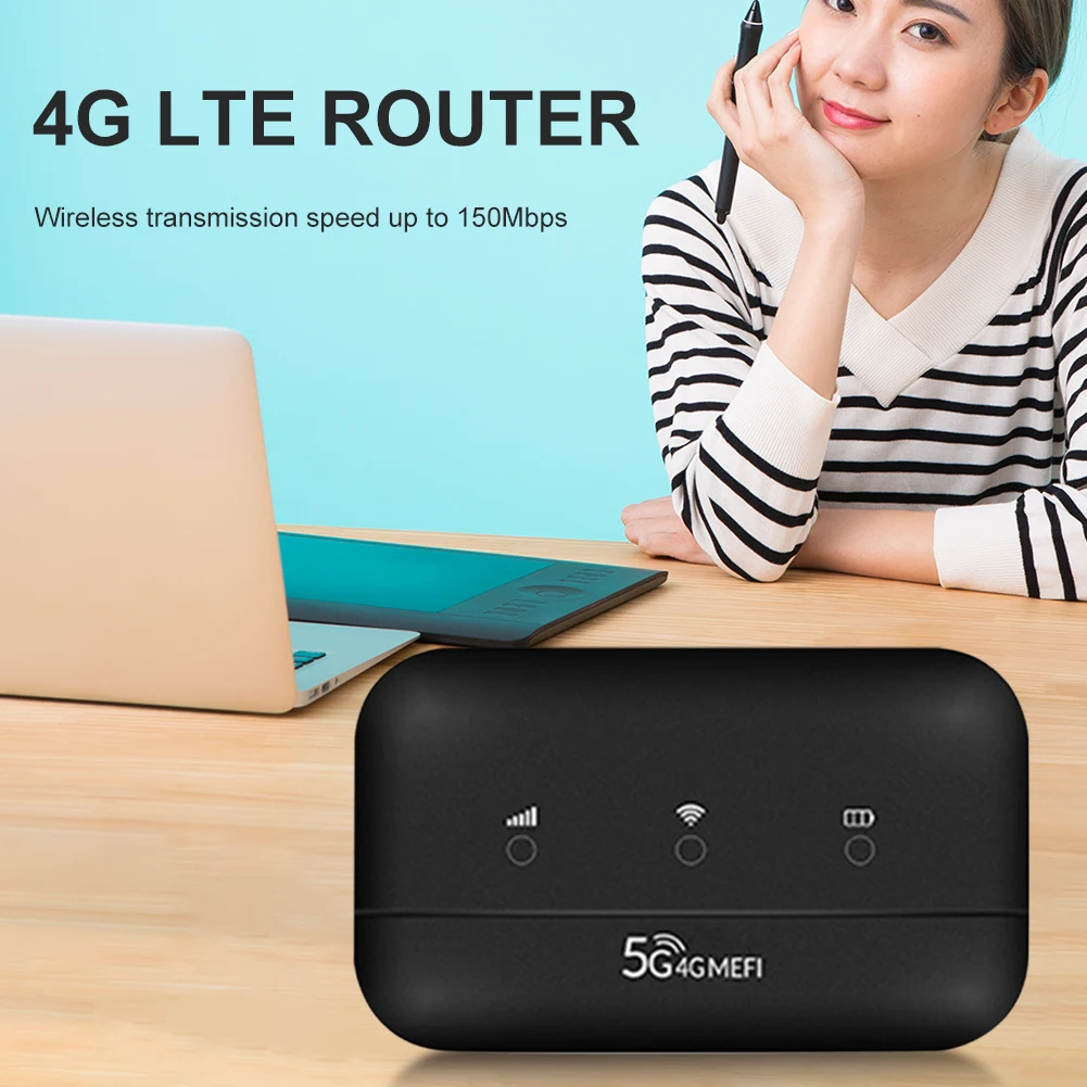 

Wireless Router 150Mbps High Speed Portable WiFi Router 3000mAh Pocket Hotspot Wide Coverage for Home Travel Office Network Kit