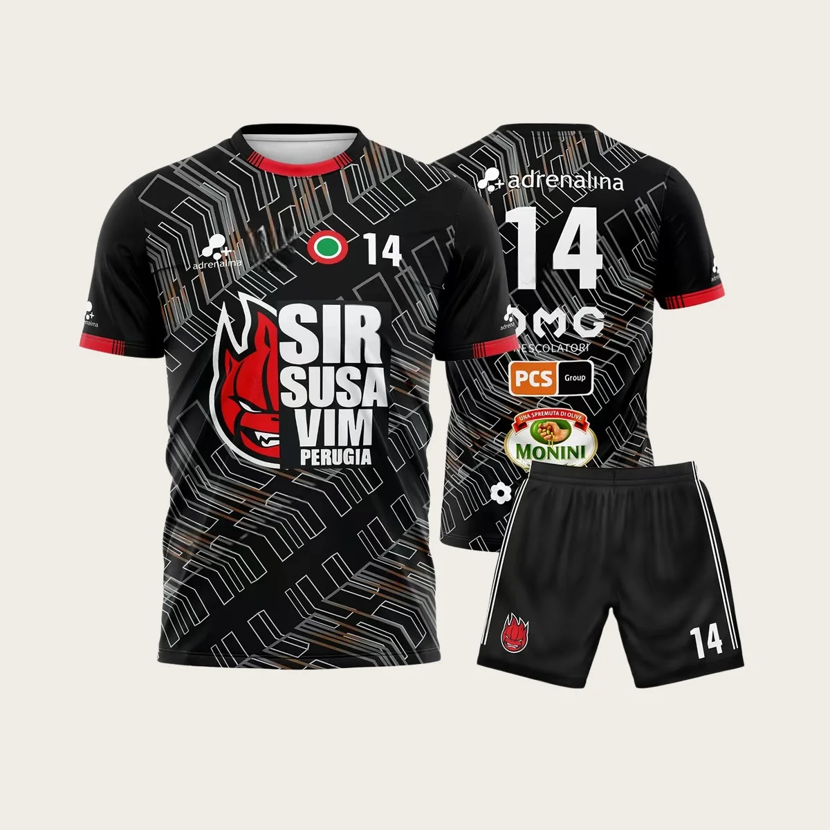 Sommer Neuer Stil 3D-Gedrucktes Perugia Volleyball-Set, Sport-T-Shirt, Shorts-Set, Komfortables Atmungsaktives Set, Familien-Outfit