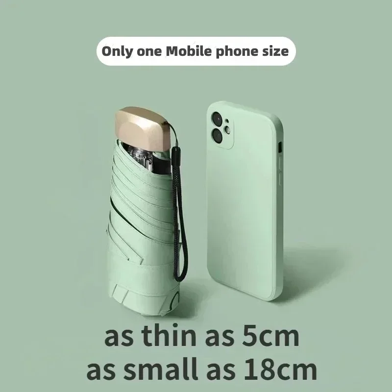 Mini Pocket Umbrella Small Sun Rain Umbrella Vinyl Folding Umbrella UV Ultraviolet Protection Sun Shade Pocket Parasol Capsule