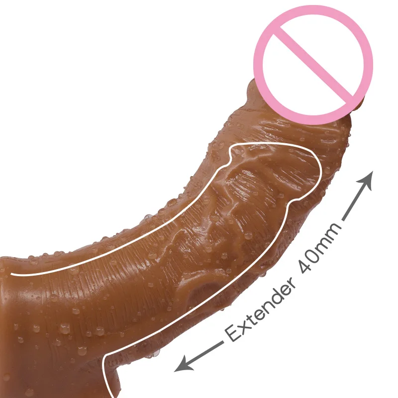 Penis Sleeve Penis Condom Male Reusable Penis Sleeve Testis Bondage Cock Extender Penis Ring Condoms With Scrotum Rings Erection Erotic Toys For Men