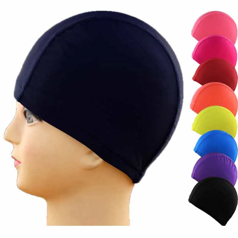 

1pc Solid Swimming Cap Silicone Swimming Hats Water-proof Adult Caps Men Pure Color Swimming Cap