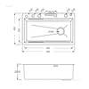 Raindance Waterfall Kitchen Sinks Nano Stainless Steel 304 Home Kitchen Wash Basin Digital Display Embossed Large Single Slot B 6