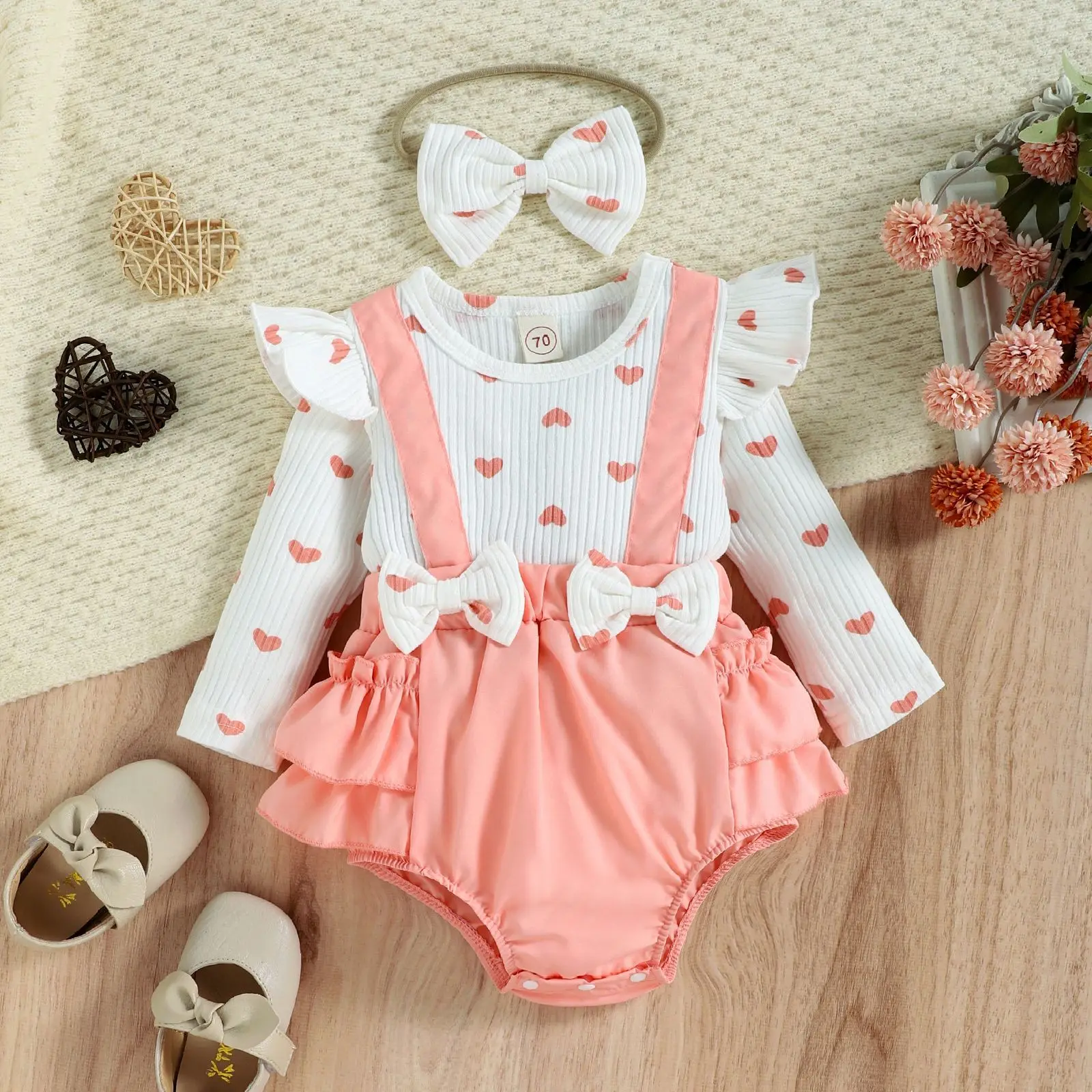

Korean Version of Spring&Autumn Girls Clothes Long-sleeved Pink Skirt Baby Crawling Suit Onesie Baby Romper Baby Girl Bodysuits