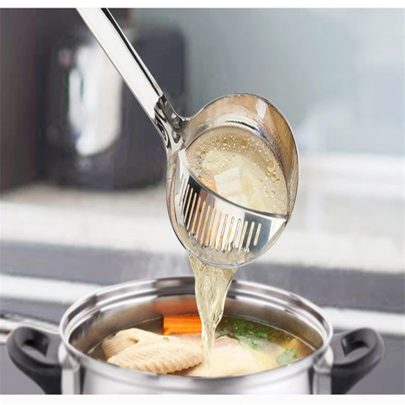 Stainless Steel Removable Hot Pot Soup Spoon Kitchenware Utensils Kitchen Items Cooking Accessories Smart Gadget for Kitchen