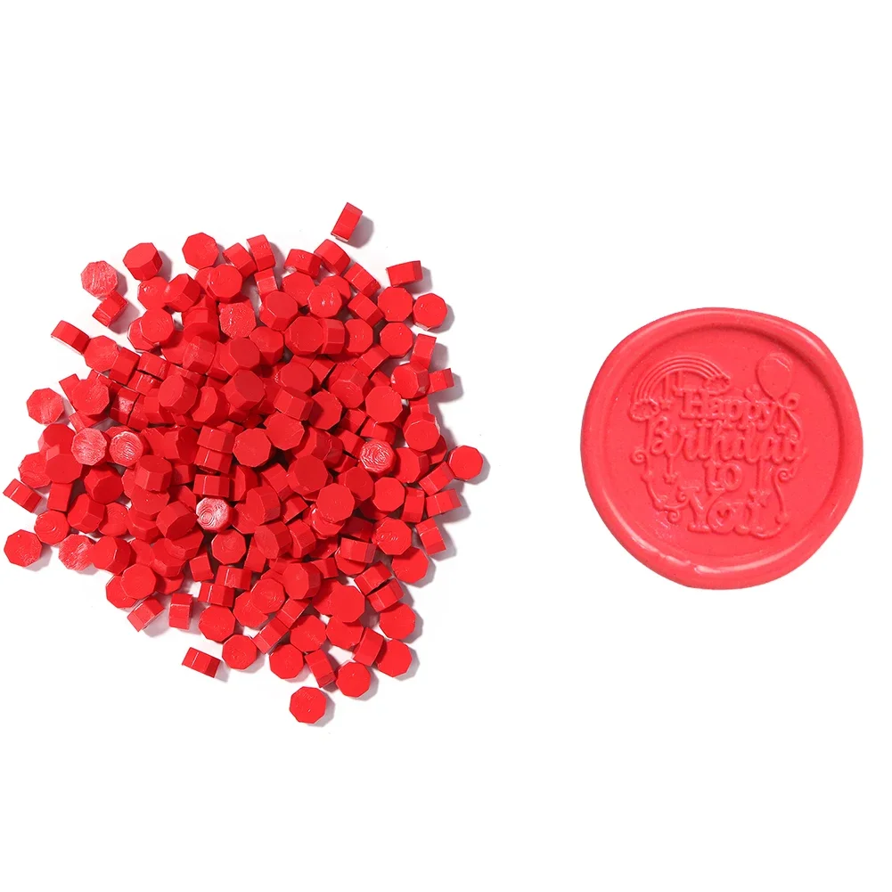 100pcs Octagon Red Sealing Wax Beads Retro Seal Stamp Beaded for Wedding Birthday Card Vintage Craft Envelope Letter Decor sealing wax beads