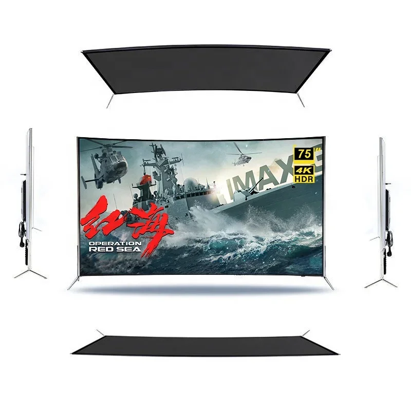 75 Inch Smart TV 4K Ultra HD LED Curved Big Screen Wifi Inteligentes Television - Image 2