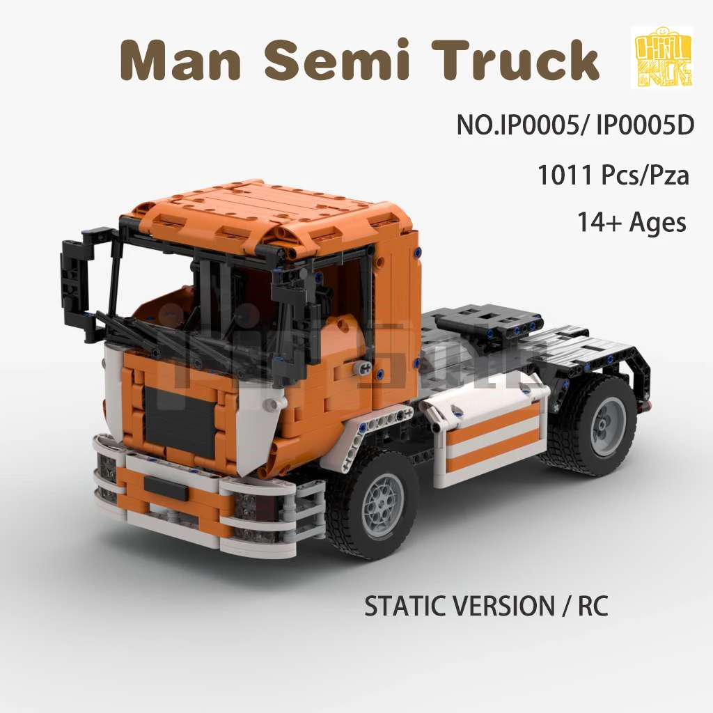 

MOC- IP0005 ManIII Semi Truck Model With PDF Drawings Building Blocks Bricks Kids DIY Toys Birthday Christmas Gifts