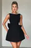 113291-0f264f.jpg Robe Courte Chic à Nœud Perlé pour Femme, Mini-Robe Décontractée Dos Nu, Blanc, Noir, Rose, pour Invitée de Mariage, Demoiselle d'honneur, Anniversaire, Été