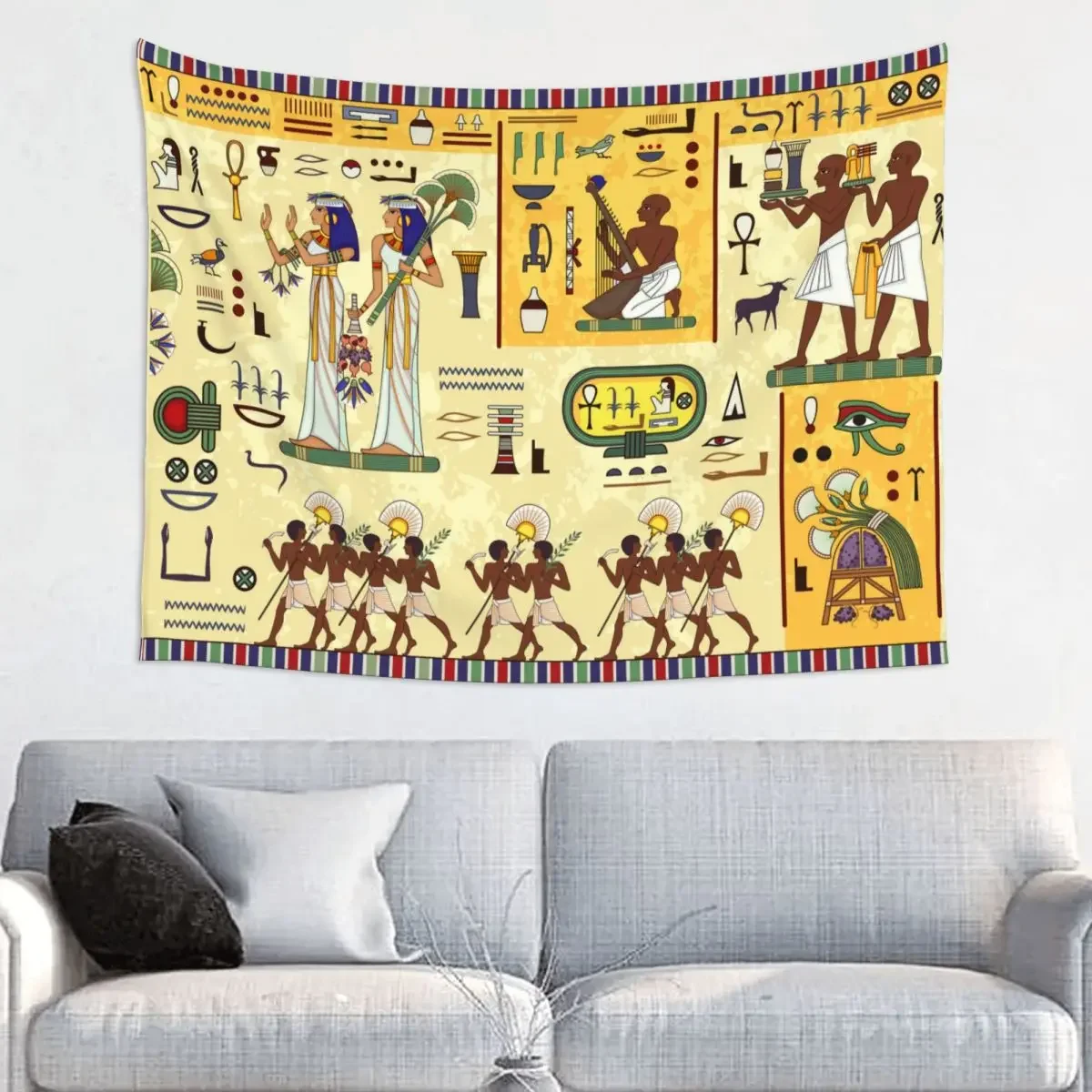 

Ancient Boho Tribal Tapestry Hippie Wall Hanging Egypt Egyptian Decoration for Bedroom Table Cover Witchcraft Wall Tapestry