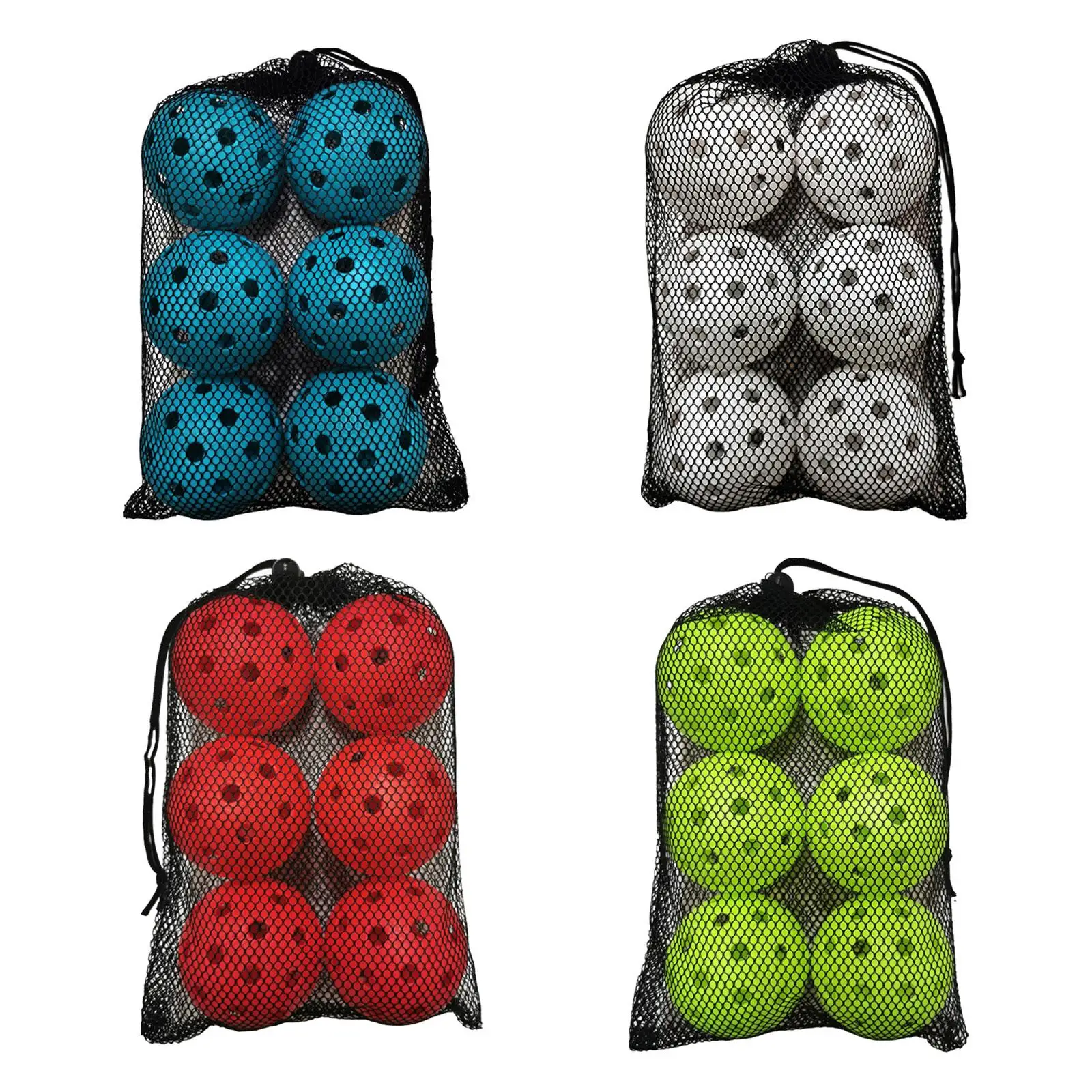 6 Pack Outdoor Pickleball Balls, 40 Holes, High Elasticity Durable Pickle Ball