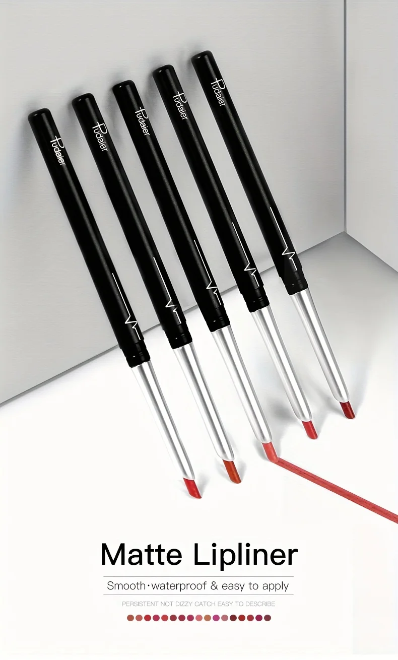 Waterproof Matte Lipliner Pencil Red Contour Tint Lipstick Long Lasting Non-stick Cup Moisturising Lips Makeup Cosmetic 9