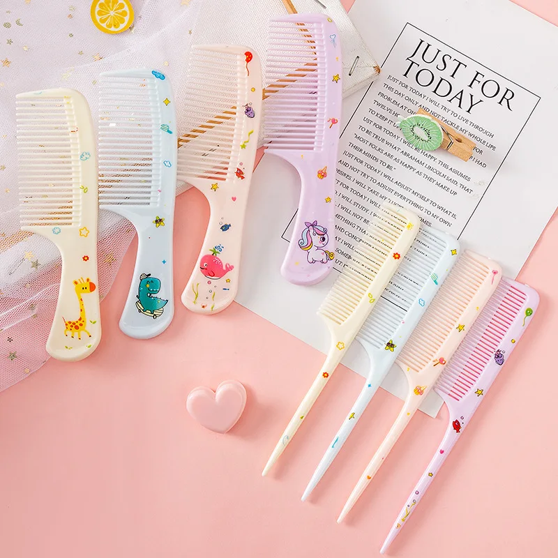Baby Hair Comb 2pcs/set Kid Hairdressing Anti-static Pointed Tail Comb for Girls Strawberry Fruit Hair Accessories