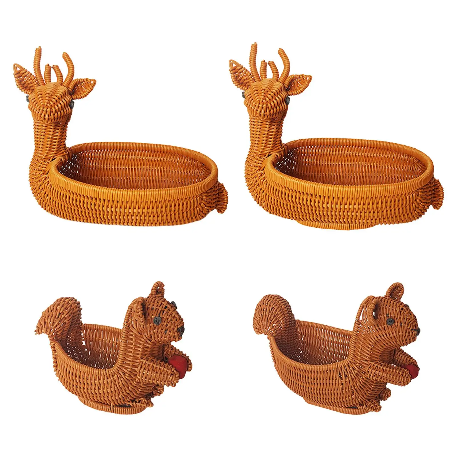 Fruit Basket Animal Shaped Bread Basket Multifunctional Picnic Basket Handmade