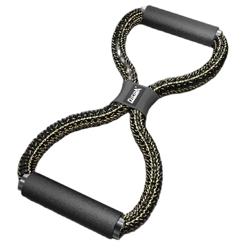 

New Fitness Resistance 8 Word Chest Expander With Metal Handle 11lb-66lb Strong Pull Workout Muscle Training Rubber Elastic Band