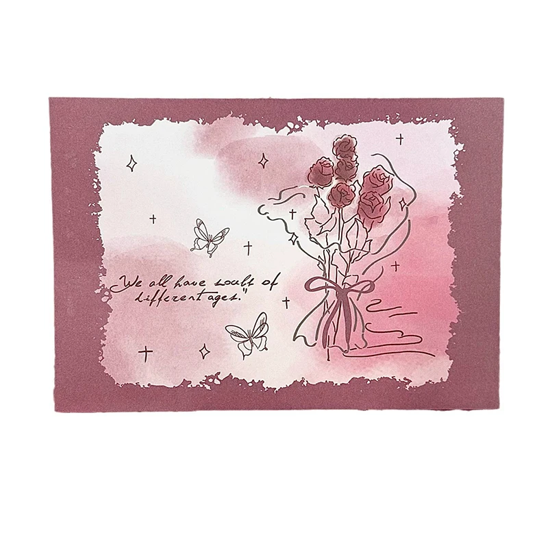 8pcs/set Vintage Rose Envelopes Red Blue Paper Envelopes for Letter Pads DIY Wedding Party Invitation Card Cover Gift Wrap