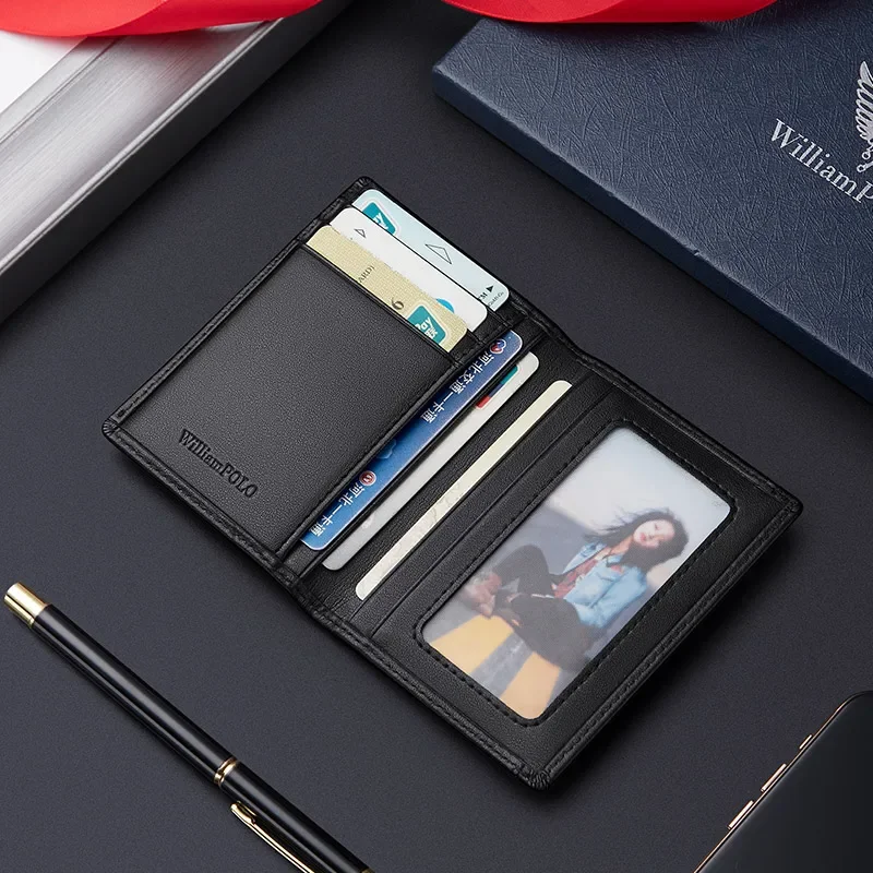 RFID Men's Card Holder Real Cowhide Document Bag Degaussing Mini wallet card holder,credit card holder,card holder,card wallet,document card wallet,wallet card bag