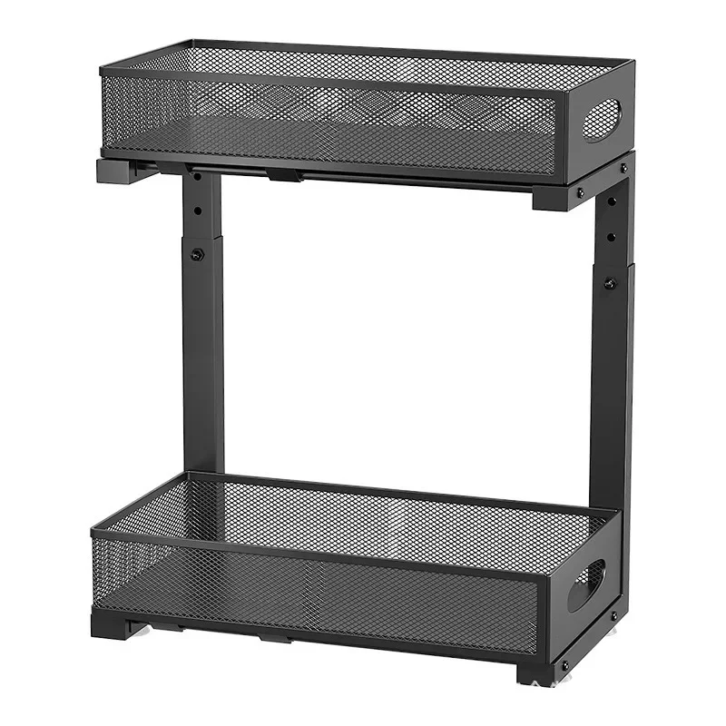 Under Sink Organizers and Storage, Adjustable 2 Tier Metal Pull out Cabinet Organizer for Bathroom, Kitchen, Pantry 6