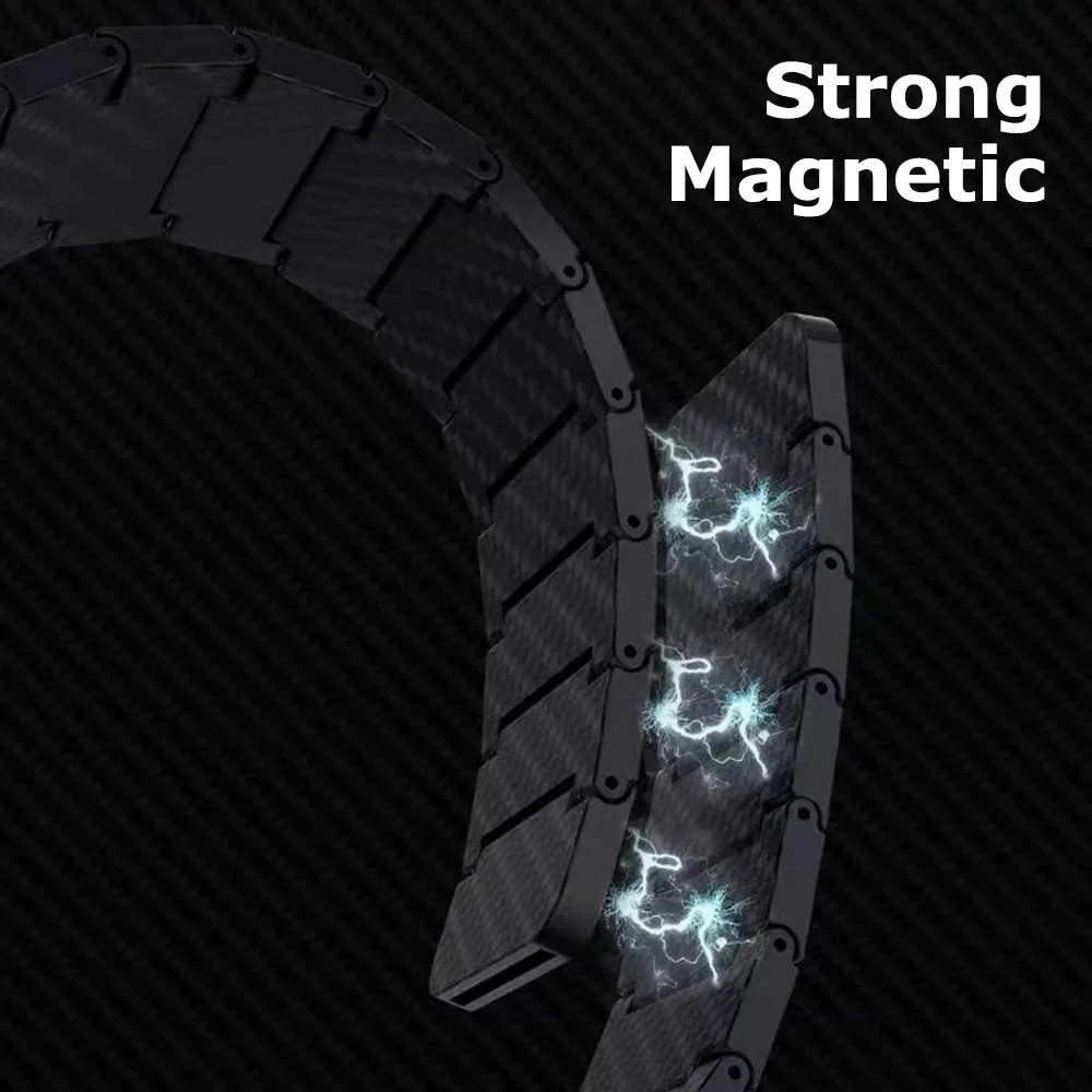 Magnetic Carbon Fiber Bracelet Band, 20mm 22mm Watch Strap