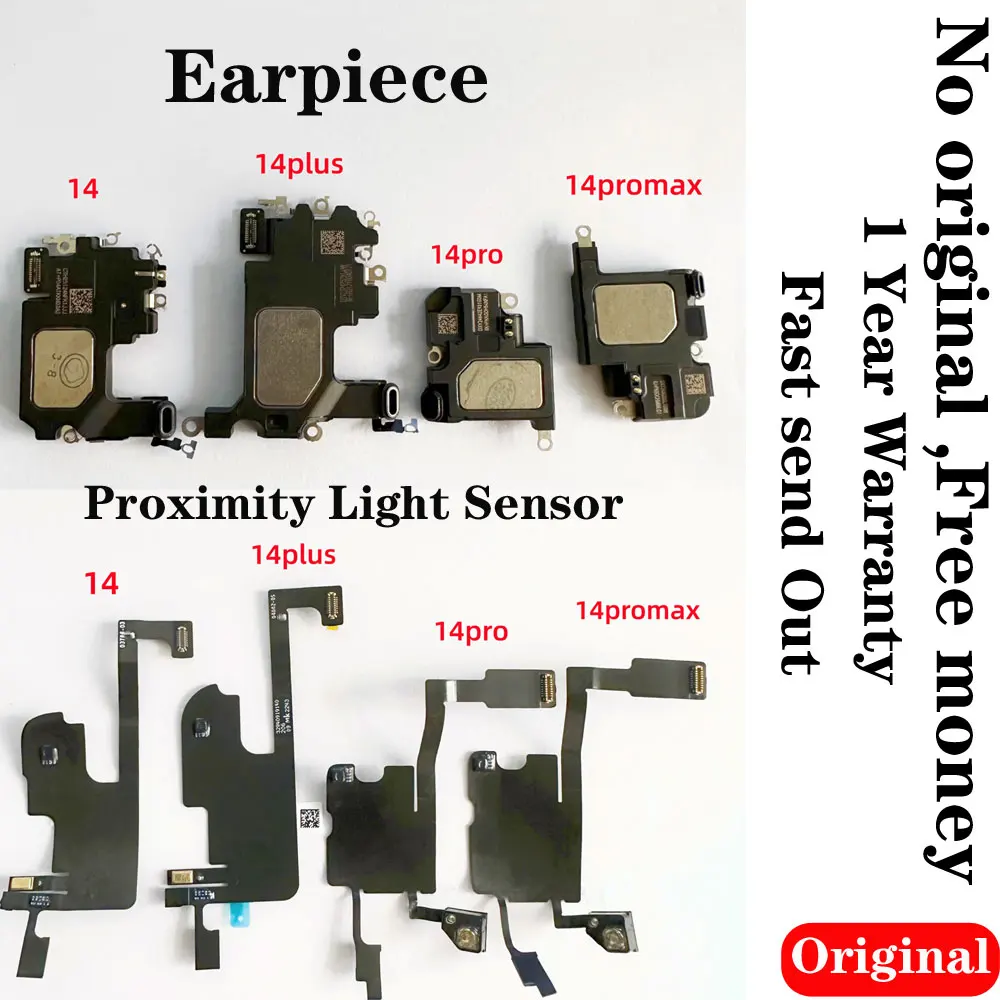 Altoparlante Auricolare Usato Originale Per Iphone 14 Plus Parti Del Sensore Di Luce Di Prossimità Per 14 Pro Max Flex Cable Assembly Repair