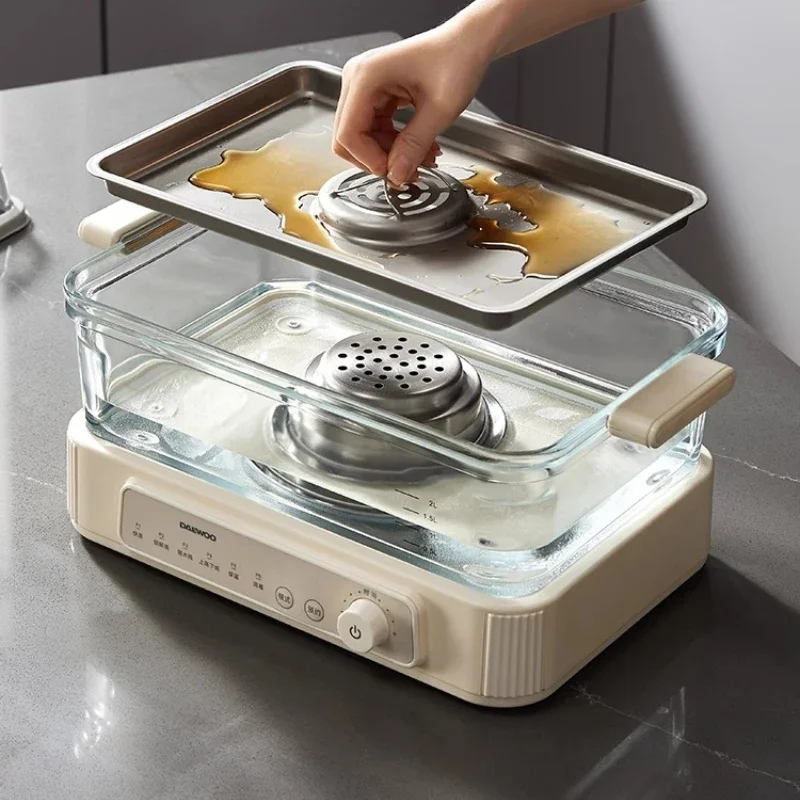 Glass Electric Steamer Multi-Functional Reservation Three-Layer Steaming Integrated Stainless Steel Steam Box Large Capacity