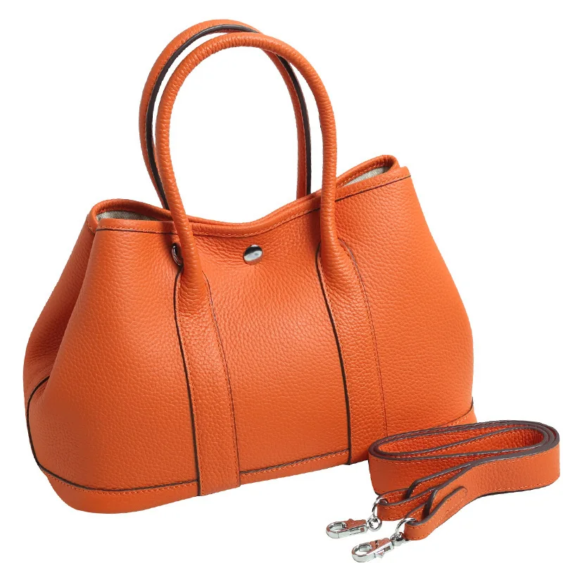 

100% Genuine Leather Luxury Handbag Cow Leather Designer Tote Bag Brand High Quality Garden Party Women Shoulder Bag Shawl Strap