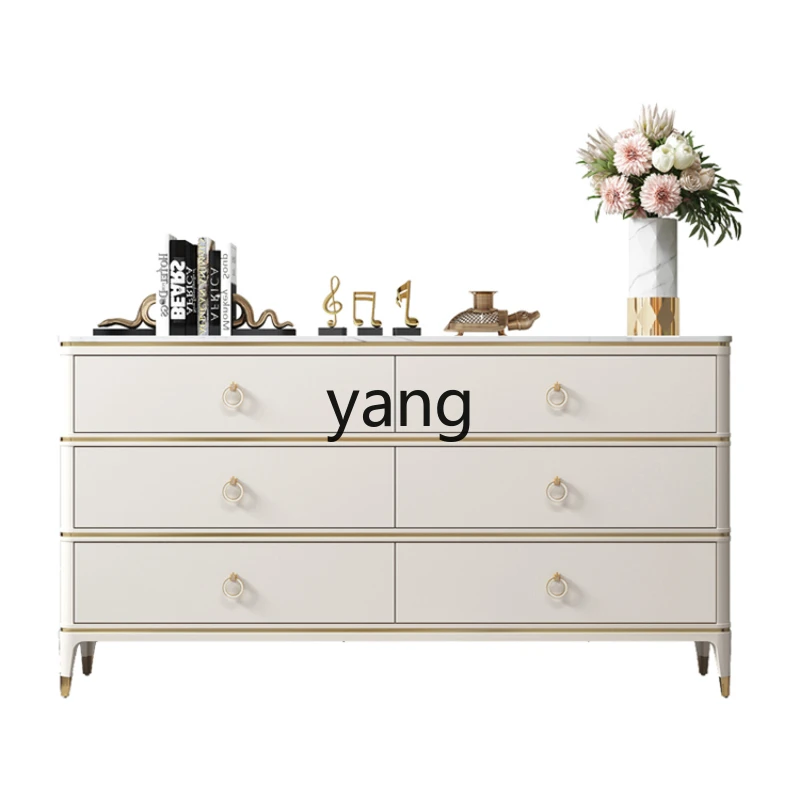 

CX Light Luxury Chest of Drawers Bedroom Drawer-Style Storage Modern Minimalist Living Room Solid Wood Marble