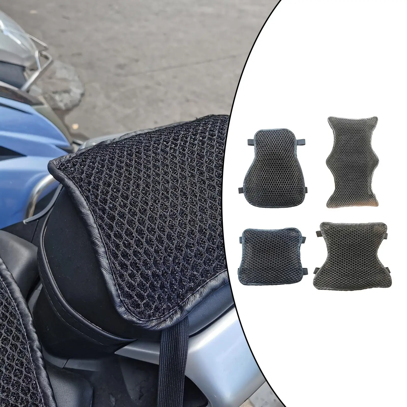 Motorcycle Seat Cushion Reduces Pressure 3D Mesh Fabric for Cruiser