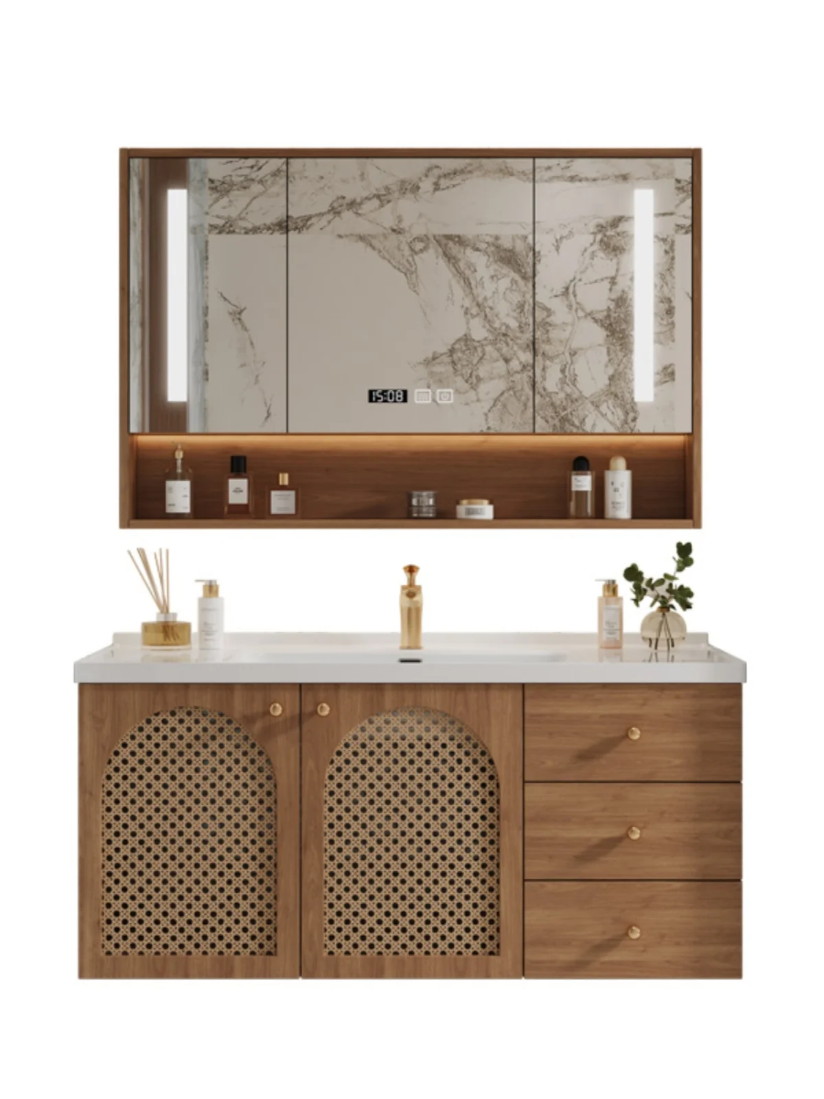 

Керамическая раковина из ротанга для ванной комнаты