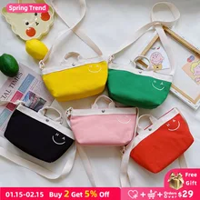 

Fashion Canvas Children's Small Shoulder Bags Lovely Smile Baby Girls Mini Messenger Bag Cute Kids Clutch Purse Handbags Pouch