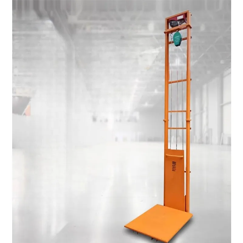 Simple anti falling cargo elevator for indoor and outdoor hydraulic elevators in factory buildings
