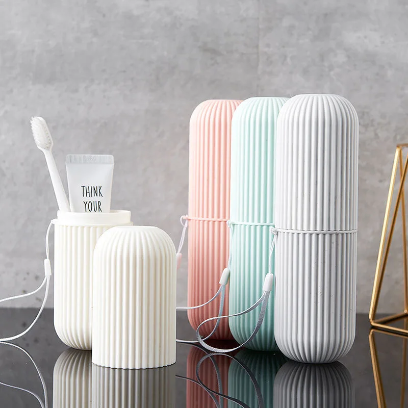 

Portable Travel Toiletry Cup with Lid, Multi-functional Toothpaste, Toothbrush Cup, Mouthwash Cup, Dental Storage Box with Lid