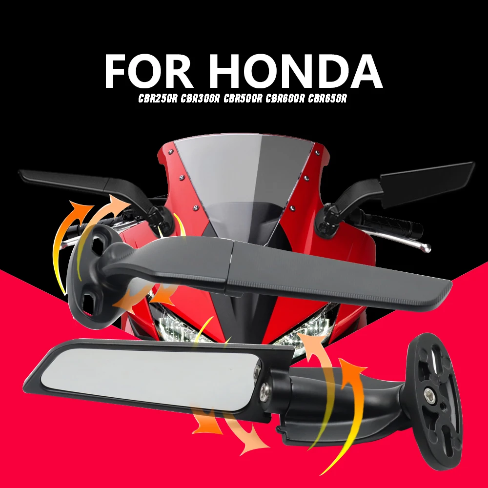 

CBR250R CBR300R CBR500R CBR600R CBR650R Mirror Modified Motorcycle Rearview Mirrors Wind Wing Adjustable Rotating Mirror