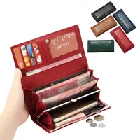 Portefeuilles de luxe pour femmes marque concepteur Long portefeuille femme en cuir sac à main porte-carte d'identité femmes sacs à main dames pochette téléphone Carteiras 1