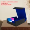 Flip Lid Cards Deck Box PU Leather 4 Rows Trading Card Storage Box with Dividers Multipurpose Game Card Office Business Card Box 6