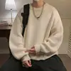 Round Collar Pullover Sweater Solid Colour Basic Men Women Autumn Winter Parsimonious Simple Couple Knit Sweater Warm Soft 3