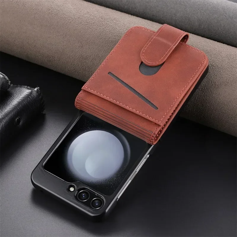 Elegant Leather Phone Case with Card Slot & Wallet Functionality - Shockproof Protection
