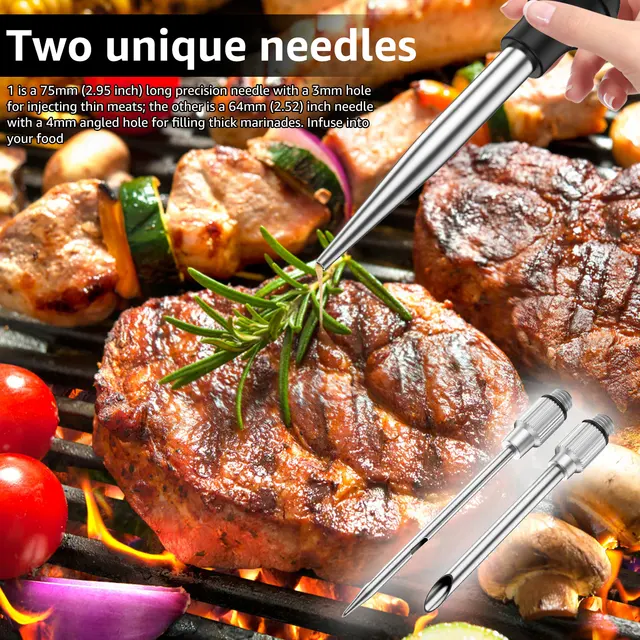 Siringa Per Marinare La Carne - Iniettore Da BBQ In Acciaio Inossidabile Per Insaporire Manzo, Pollo E Tacchino - Foto 12