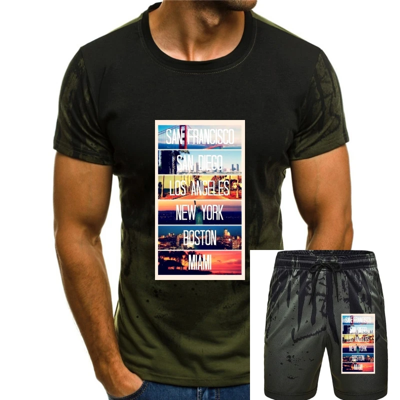 

Сан-Франциско Диего Лос-Анджелес Нью-Йорк Майами 2020 Мужская Дизайнерская Повседневная футболка с круглым вырезом для взрослых футболки для ботаника